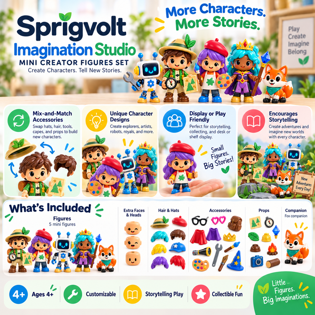 Sprigvolt Mini Creator Figures Set