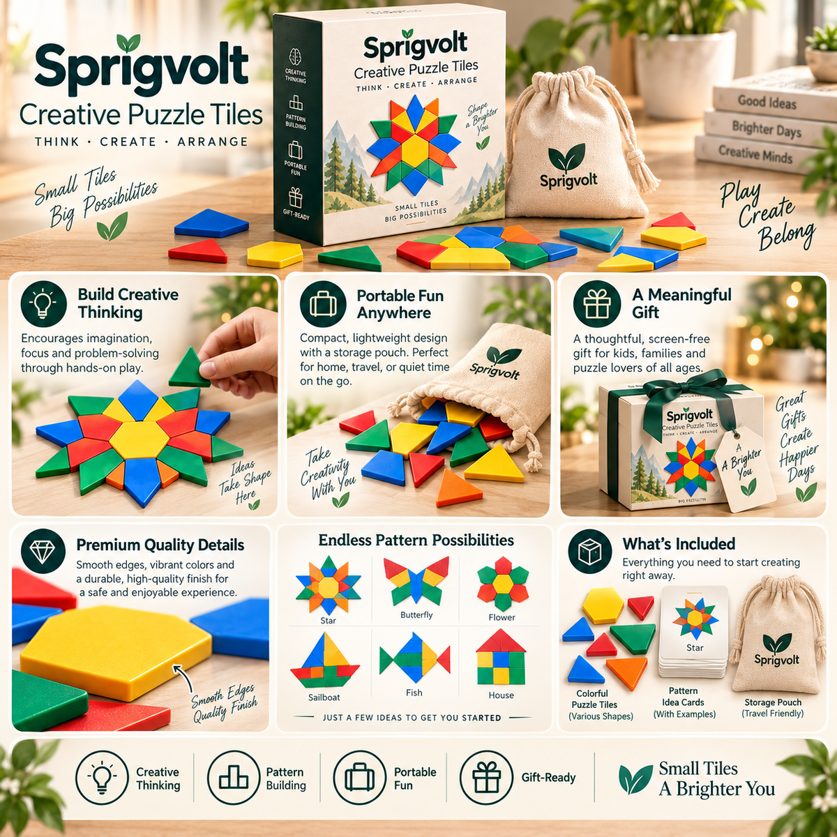 Sprigvolt Creative Puzzle Tiles