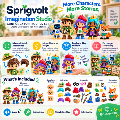 Sprigvolt Mini Creator Figures Set